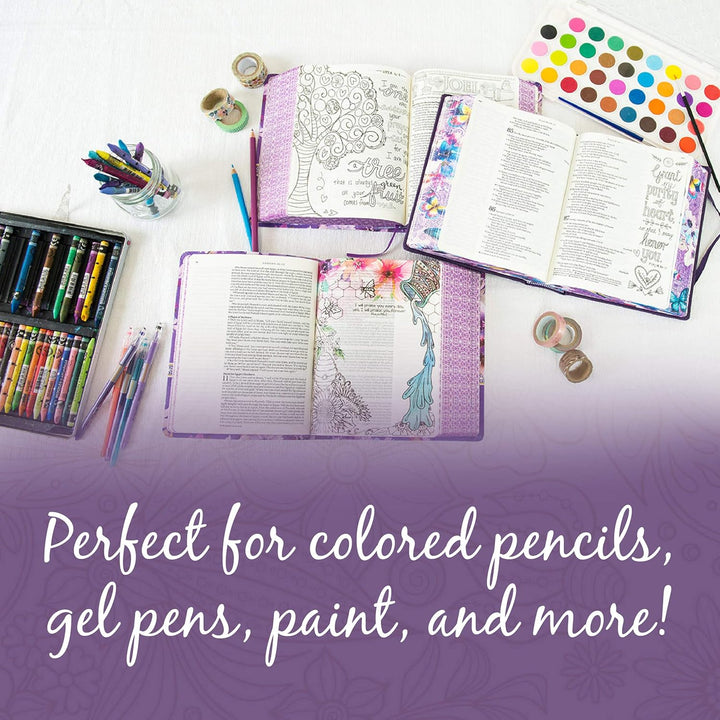 Tyndale NLT Inspire PRAISE Bible (Large Print, Hardcover, Purple): Inspire Coloring Bible
