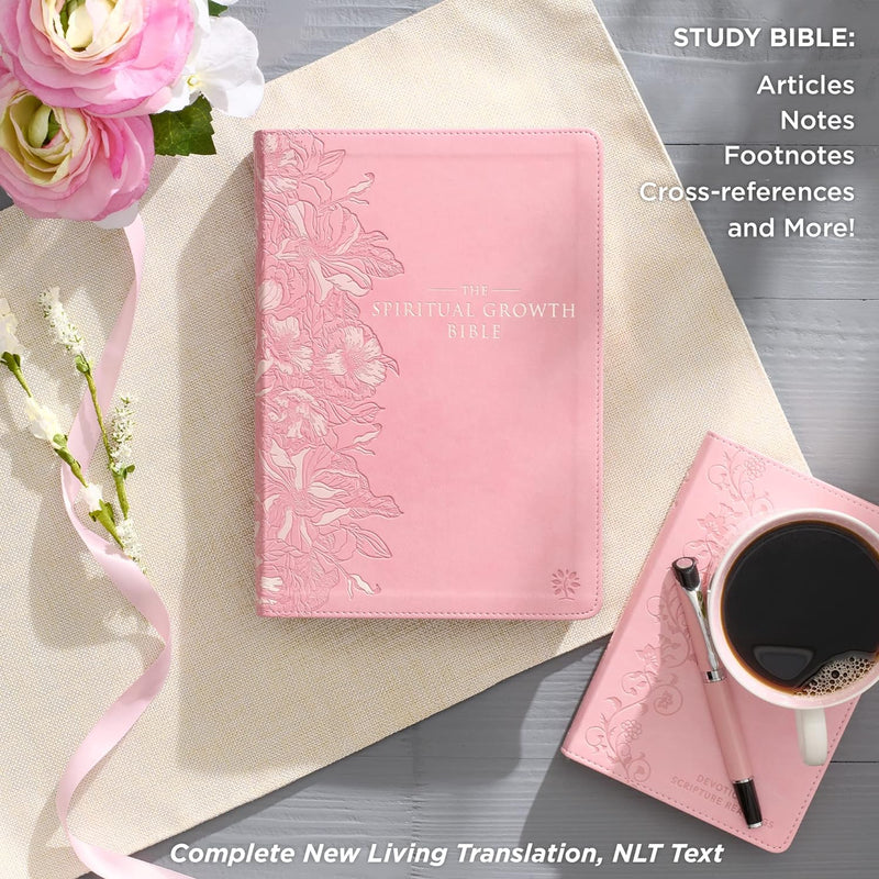 Pink Magnolia Faux Leather Spiritual Growth Bible