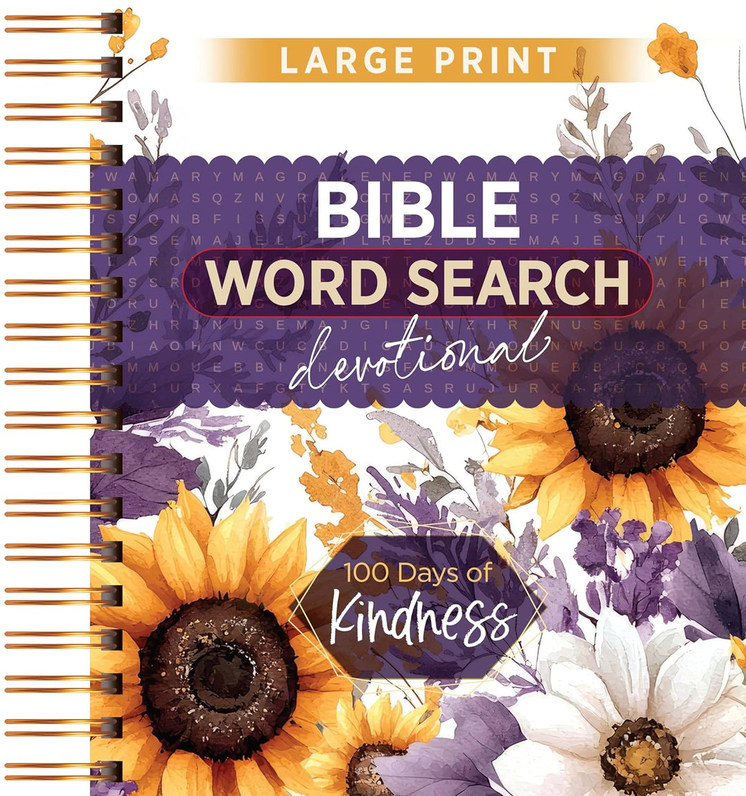 100 Days of Kindness: Bible Word Search Devotional Spiral-bound