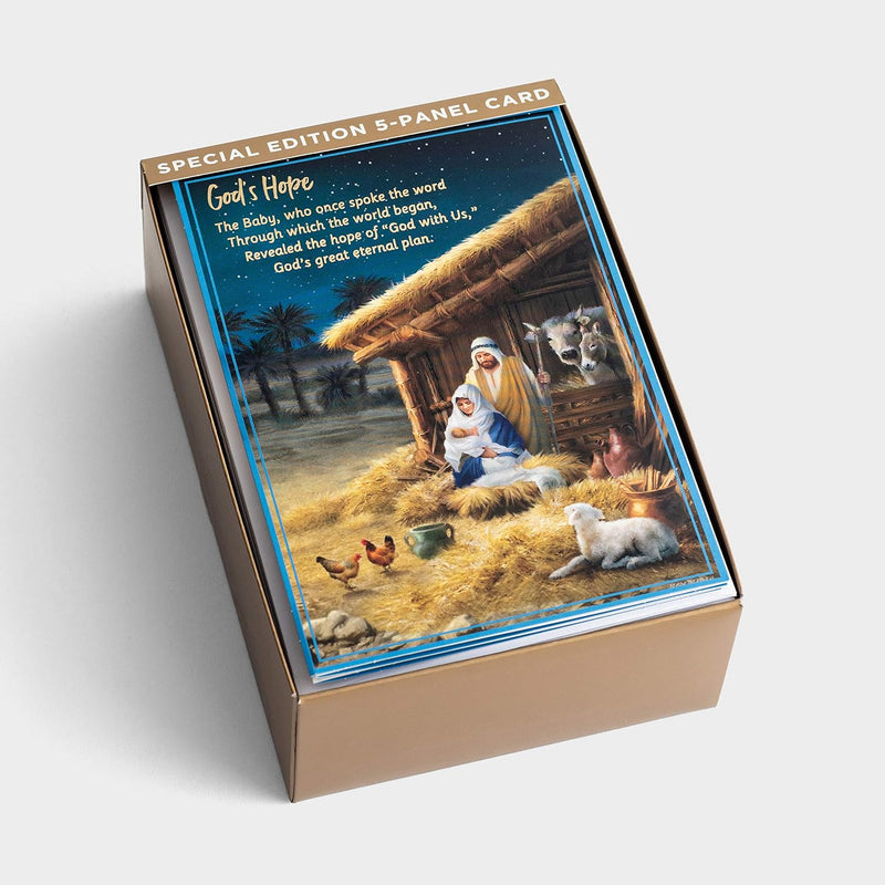 Christmas Story - 18 Boxed Cards and Envelopes, KJV - Special Edition 5-Panel Inspirational Christmas Cards