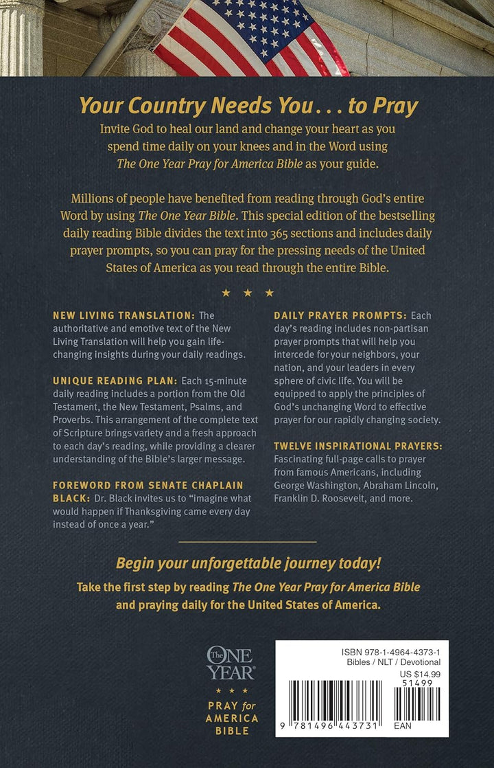 The One Year Pray for America Bible NLT