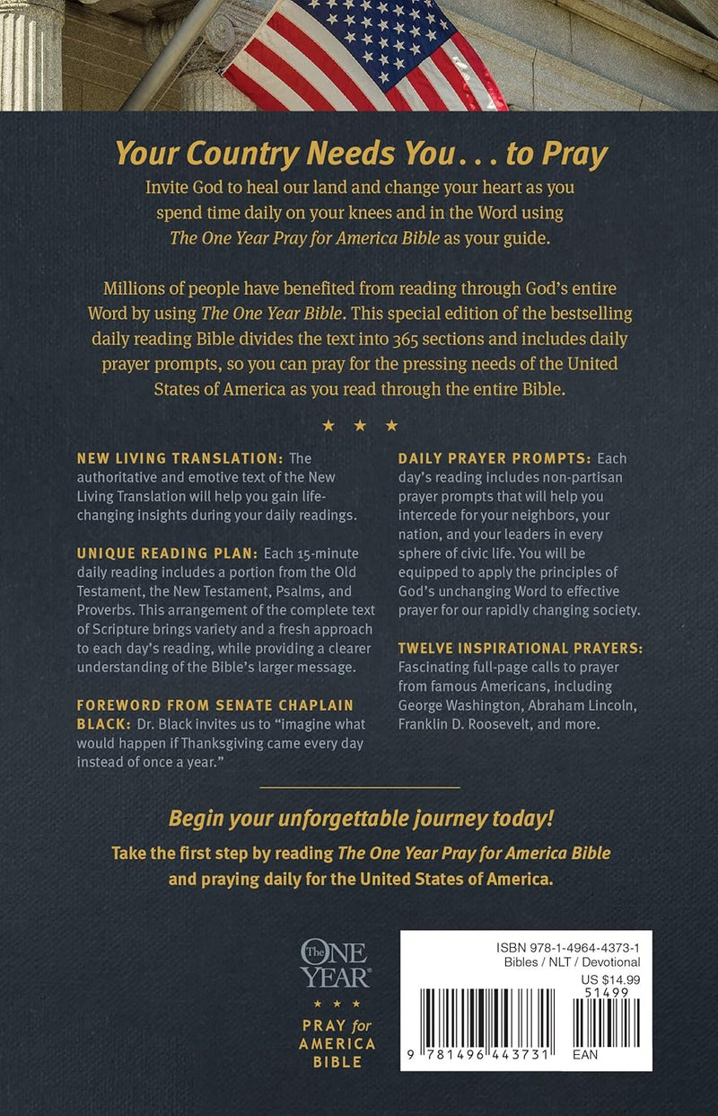 The One Year Pray for America Bible NLT