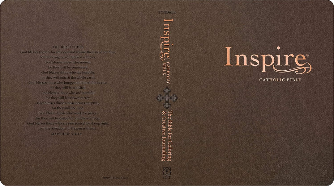 Inspire Catholic Bible NLT (LeatherLike, Dark Brown): The Bible for Coloring &amp; Creative Journaling Imitation Leather