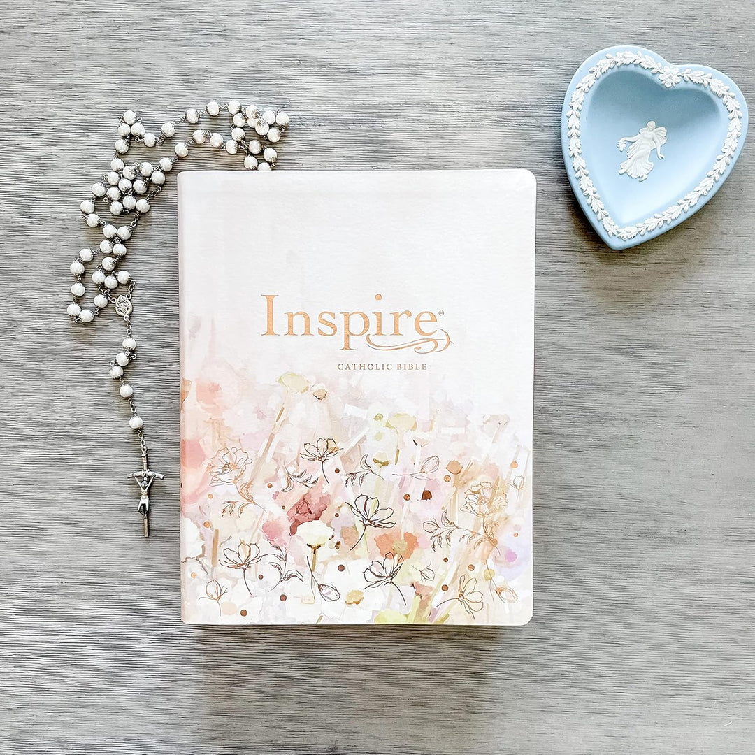 Inspire Catholic Bible NLT Large Print (LeatherLike, Multicolor) The Bible for Coloring &amp; Creative Journaling Imitation Leather – Large Print