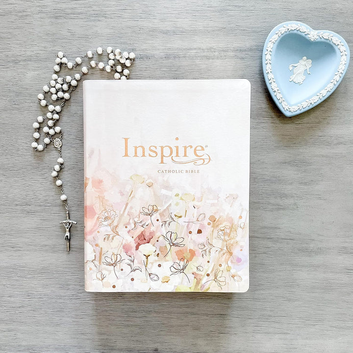 Inspire Catholic Bible NLT Large Print (LeatherLike, Multicolor) The Bible for Coloring &amp; Creative Journaling Imitation Leather – Large Print