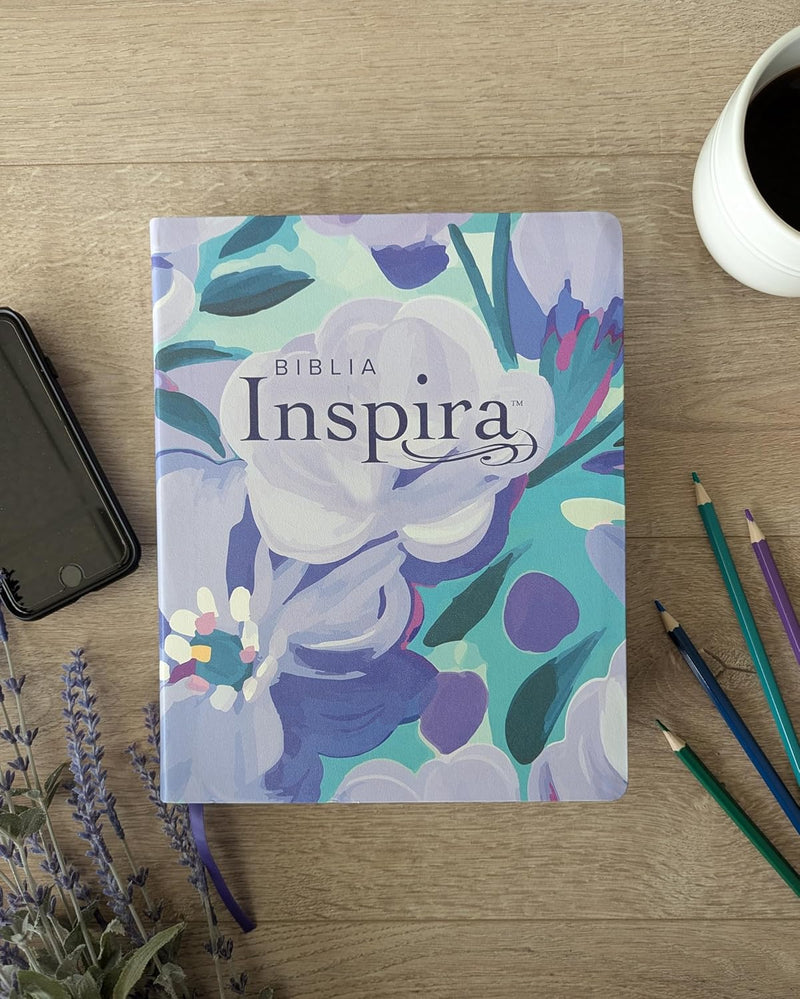 Biblia Inspira NTV, letra grande con Filament (SentiPiel, Ramo azul) (Spanish Edition)