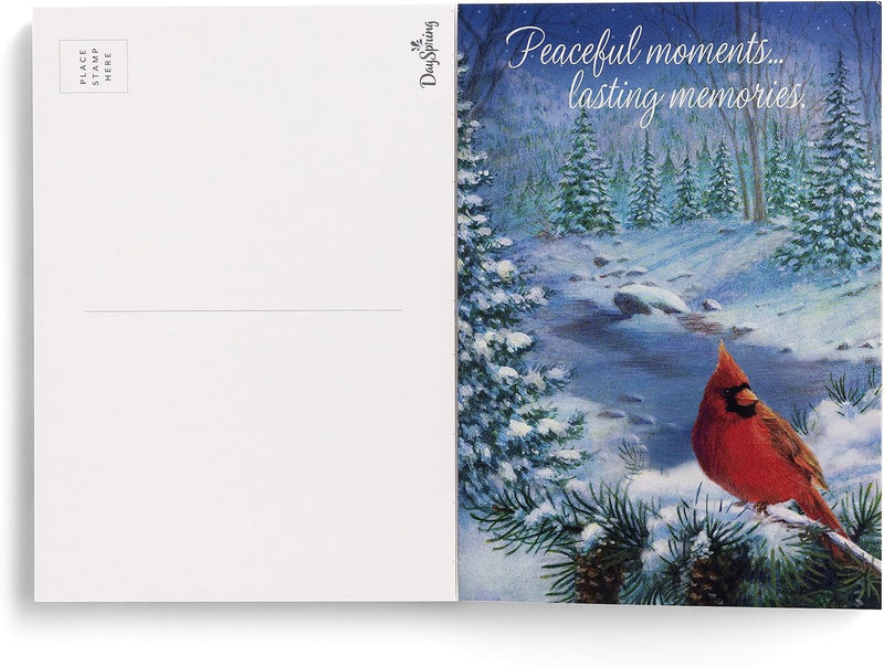 DaySpring - Traditional Christmas Postcard Book with Inspirational Messages - 20 Christmas Postcards (U1002)