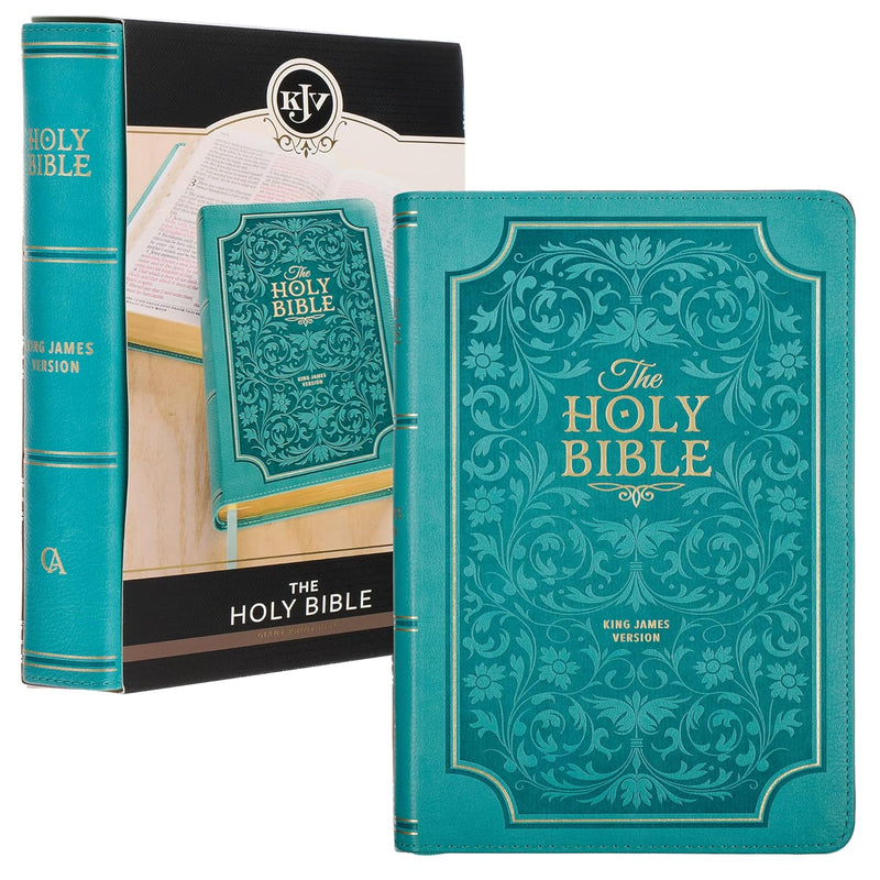 Teal Faux Leather Giant Print Standard-size King James Version Bible with Thumb Index