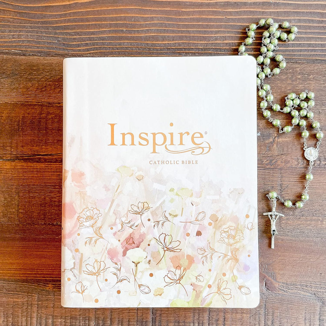 Inspire Catholic Bible NLT Large Print (LeatherLike, Multicolor) The Bible for Coloring &amp; Creative Journaling Imitation Leather – Large Print