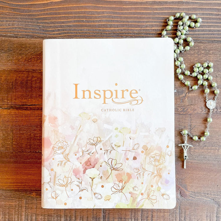 Inspire Catholic Bible NLT Large Print (LeatherLike, Multicolor) The Bible for Coloring &amp; Creative Journaling Imitation Leather – Large Print
