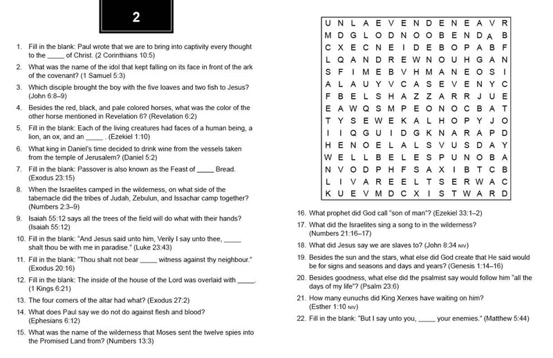 BIBLE TRIVIA WORD SEARCHES LARGE PRINT