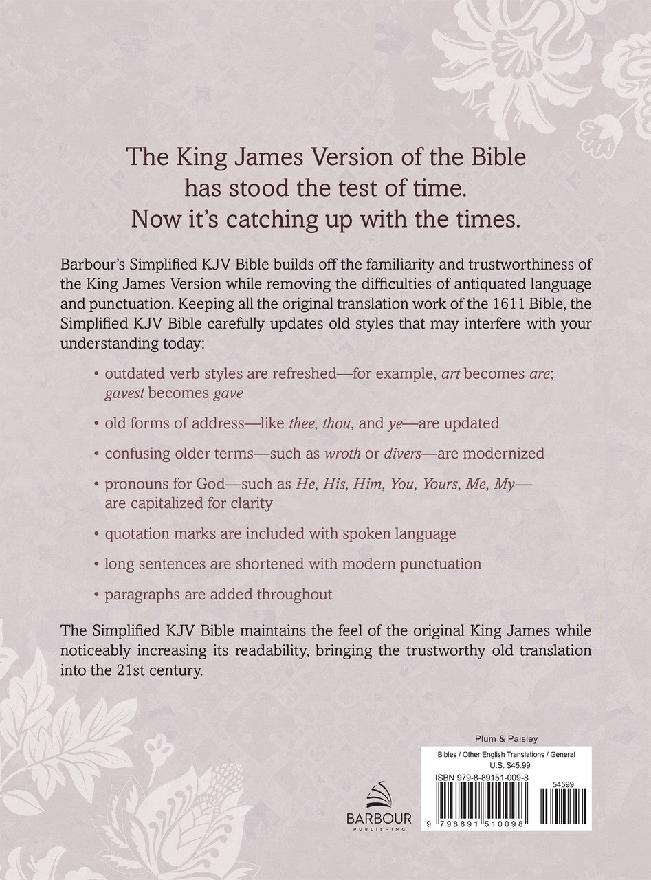 Simplified KJV--Large Print [Plum &amp; Paisley]