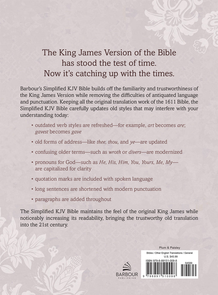 Simplified KJV--Large Print [Plum &amp; Paisley]