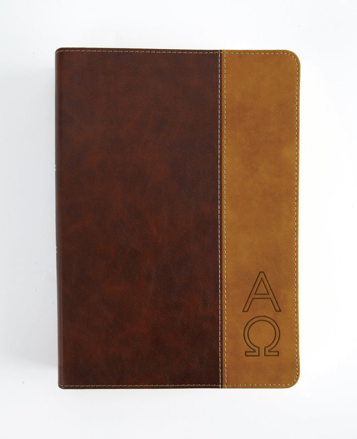 The KJV Study Bible, Large Print (Indexed) [Two-Tone Brown Alpha &amp; Omega]
