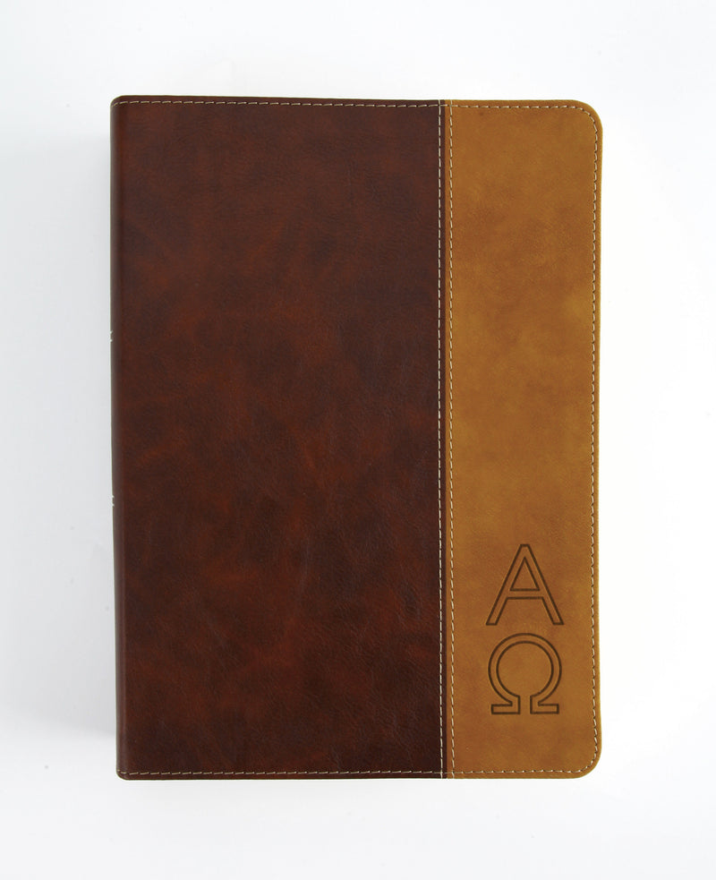 The KJV Study Bible, Large Print (Indexed) [Two-Tone Brown Alpha & Omega]