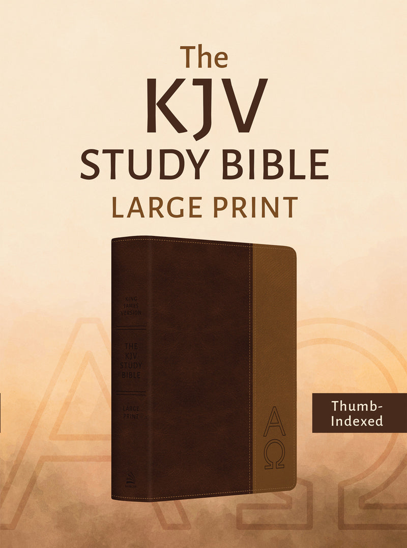 The KJV Study Bible, Large Print (Indexed) [Two-Tone Brown Alpha & Omega]