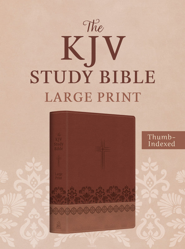 The KJV Study Bible, Large Print (Indexed) [Rose &amp; Chestnut Cross]