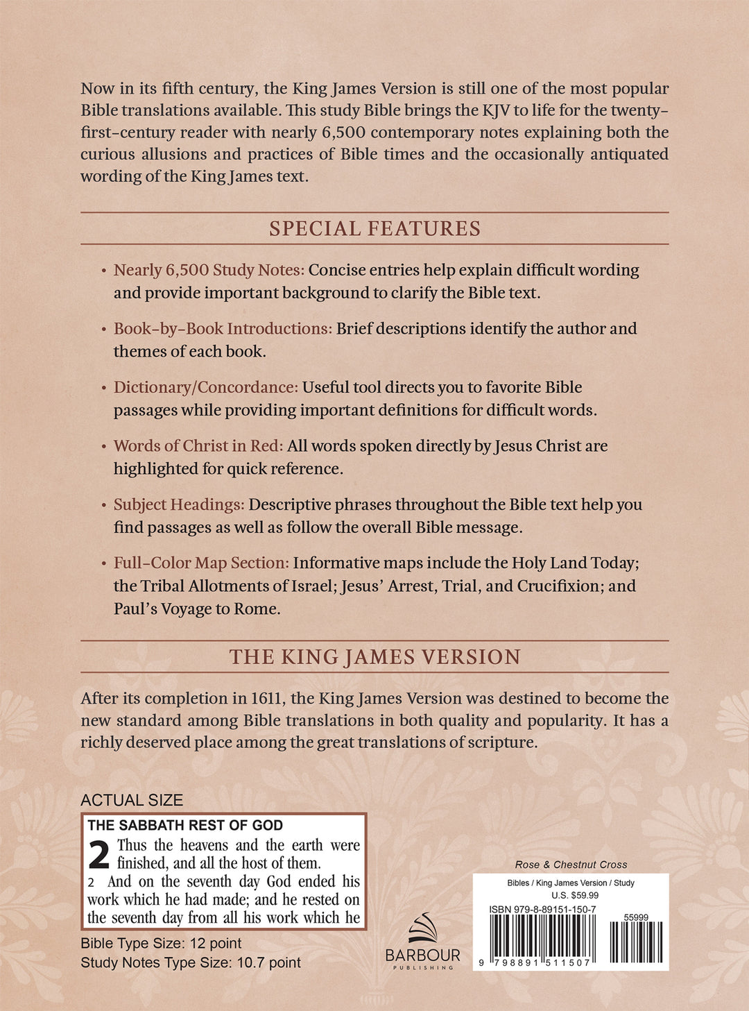 The KJV Study Bible, Large Print (Indexed) [Rose &amp; Chestnut Cross]