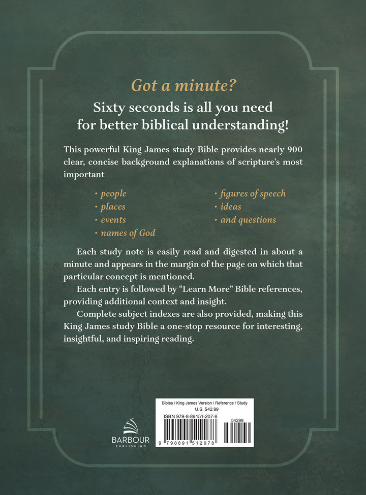 The King James Study Bible: Featuring 1-Minute Commentary on Key People, Places, Events, and Ideas [Burgundy Sword &amp; Shield]