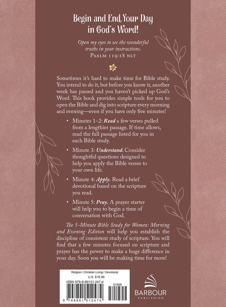 The 5-Minute Bible Study for Women: Morning and Evening Edition