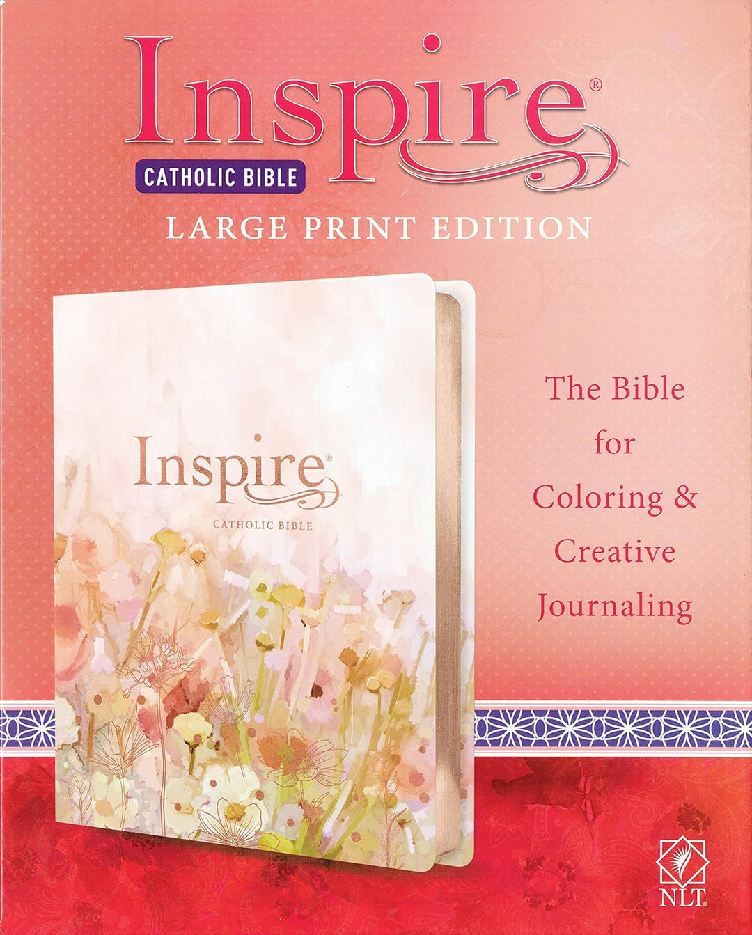 Inspire Catholic Bible NLT Large Print (LeatherLike, Multicolor) The Bible for Coloring &amp; Creative Journaling Imitation Leather – Large Print