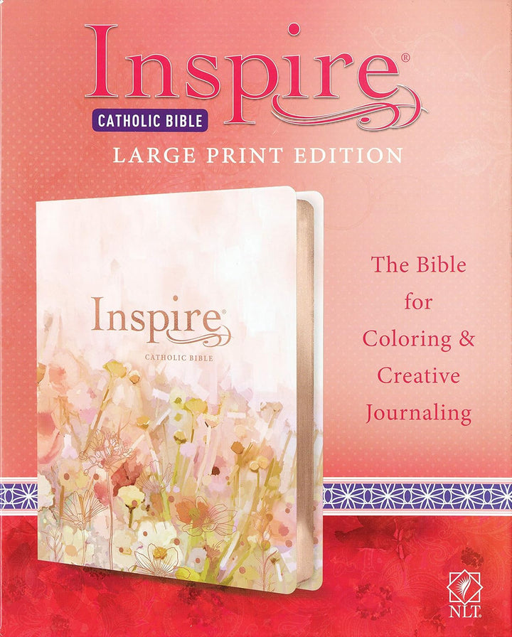 Inspire Catholic Bible NLT Large Print (LeatherLike, Multicolor) The Bible for Coloring &amp; Creative Journaling Imitation Leather – Large Print