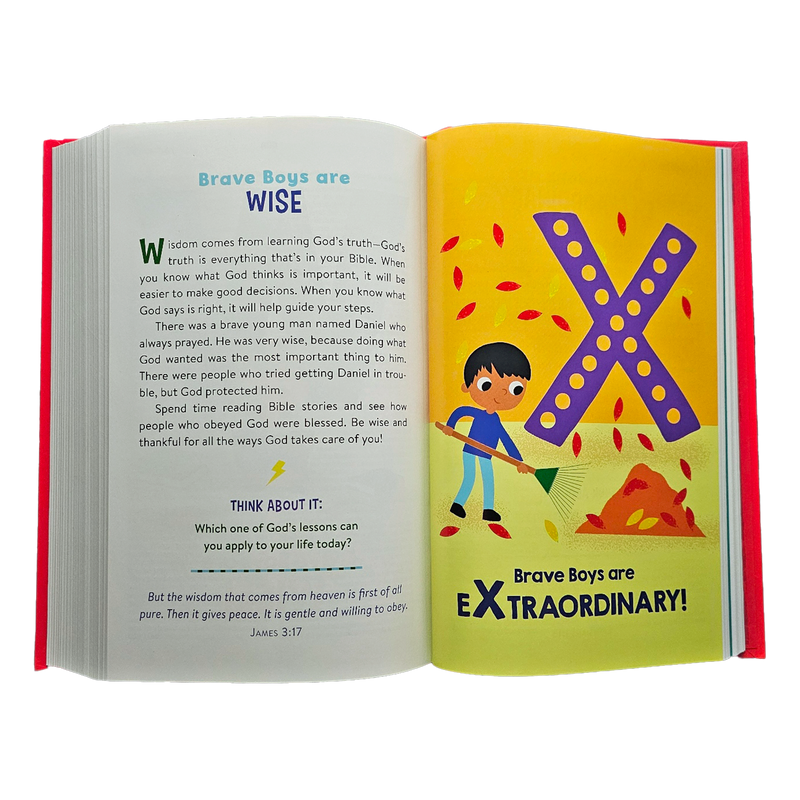 The A to Z Devotional Bible for Brave Boys: New Life Version Hardcover