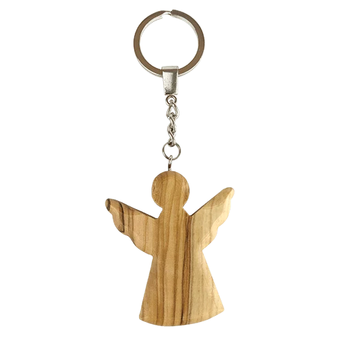 Olive Wood Keychain, Catholic &amp; Christian Religious Gift for Men &amp; Women