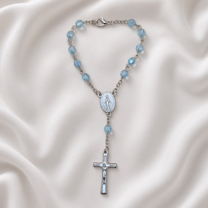 Aquamarine Bead - Car Rosary