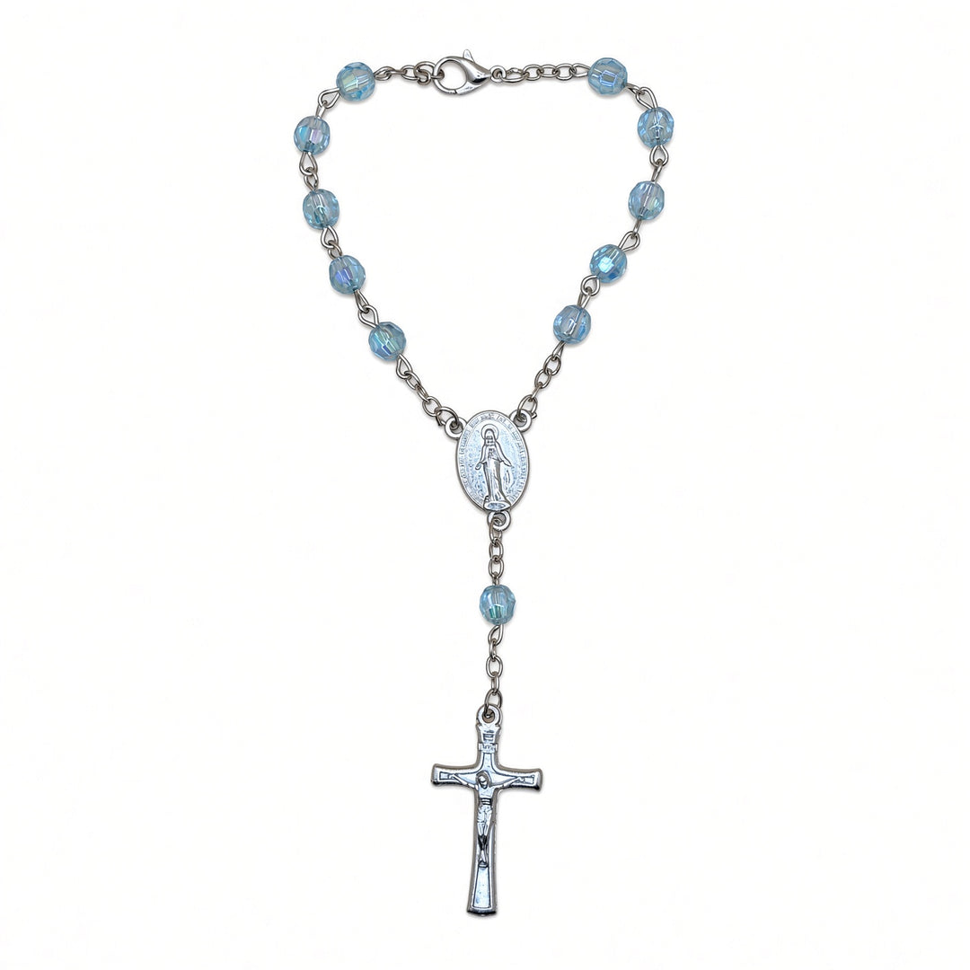 Aquamarine Bead - Car Rosary