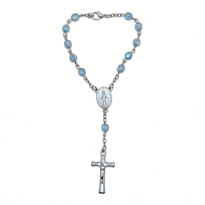 Aquamarine Bead - Car Rosary