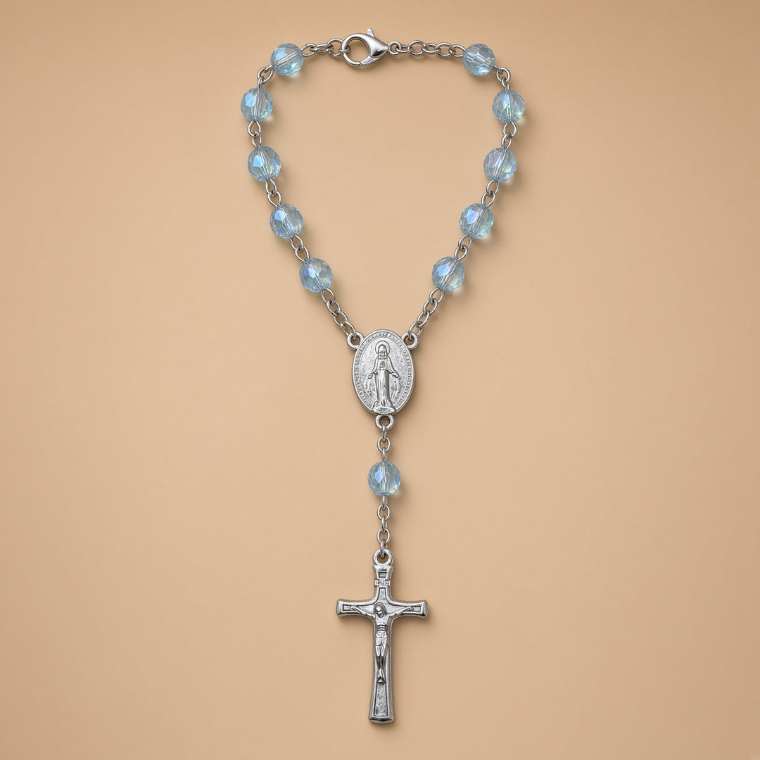 Aquamarine Bead - Car Rosary