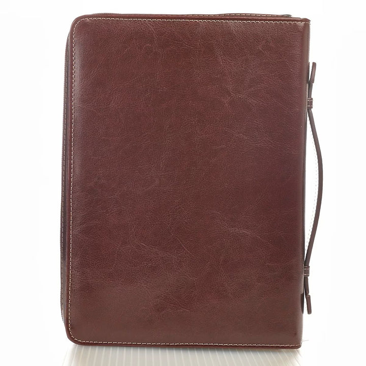 Funda Clásica de Biblia en Piel Sintética Bicolor Marrón Yo sé los Planes – Jeremías 29:11