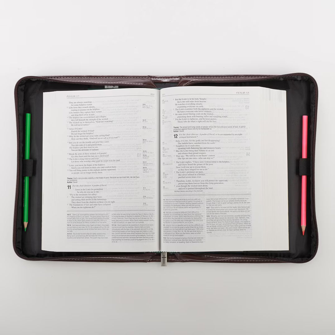 I Know the Plans Two-tone Brown Faux Leather Classic Bible Cover - Jeremiah 29:11