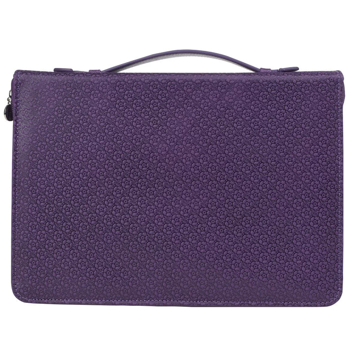 Blessed Purple Butterfly Blessings Faux Leather Fashion Bible Cover - Jeremiah 17:7 (Extra Large)