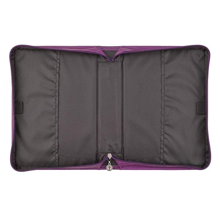 Blessed Purple Butterfly Blessings Faux Leather Fashion Bible Cover - Jeremiah 17:7 (Extra Large)