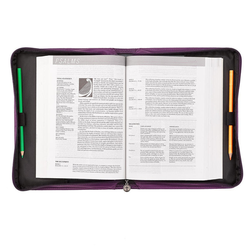 Blessed Purple Butterfly Blessings Faux Leather Fashion Bible Cover - Jeremiah 17:7