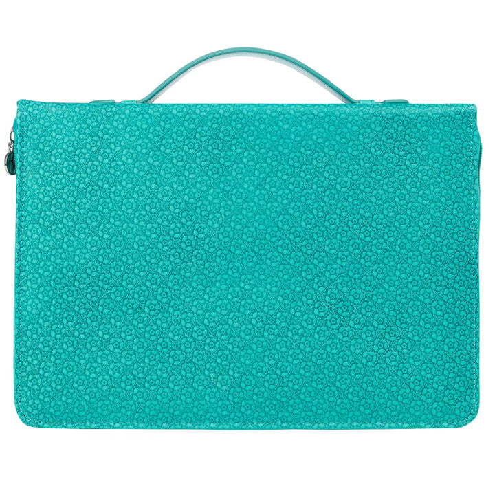 Grace Butterfly Blessings Teal Faux Leather Fashion Bible Cover - Ephesians 2:8