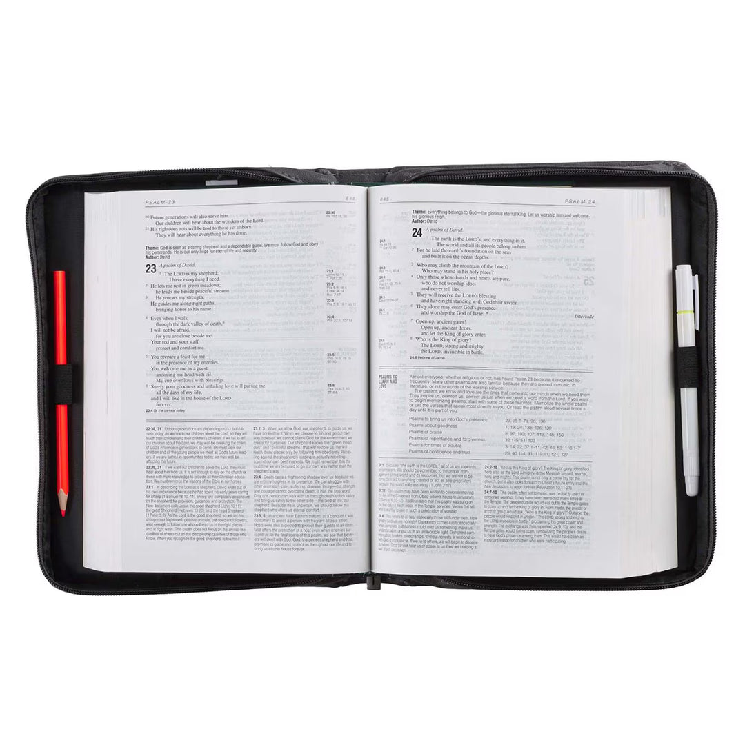 All Things Are Possible Light Blue Faux Leather Fashion Bible Cover - Matthew 19:26 (Extra Large)