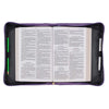 Purple Sunflower Strength & Dignity Faux Leather Fashion Bible Cover - Proverbs 31:25 (Extra Large)