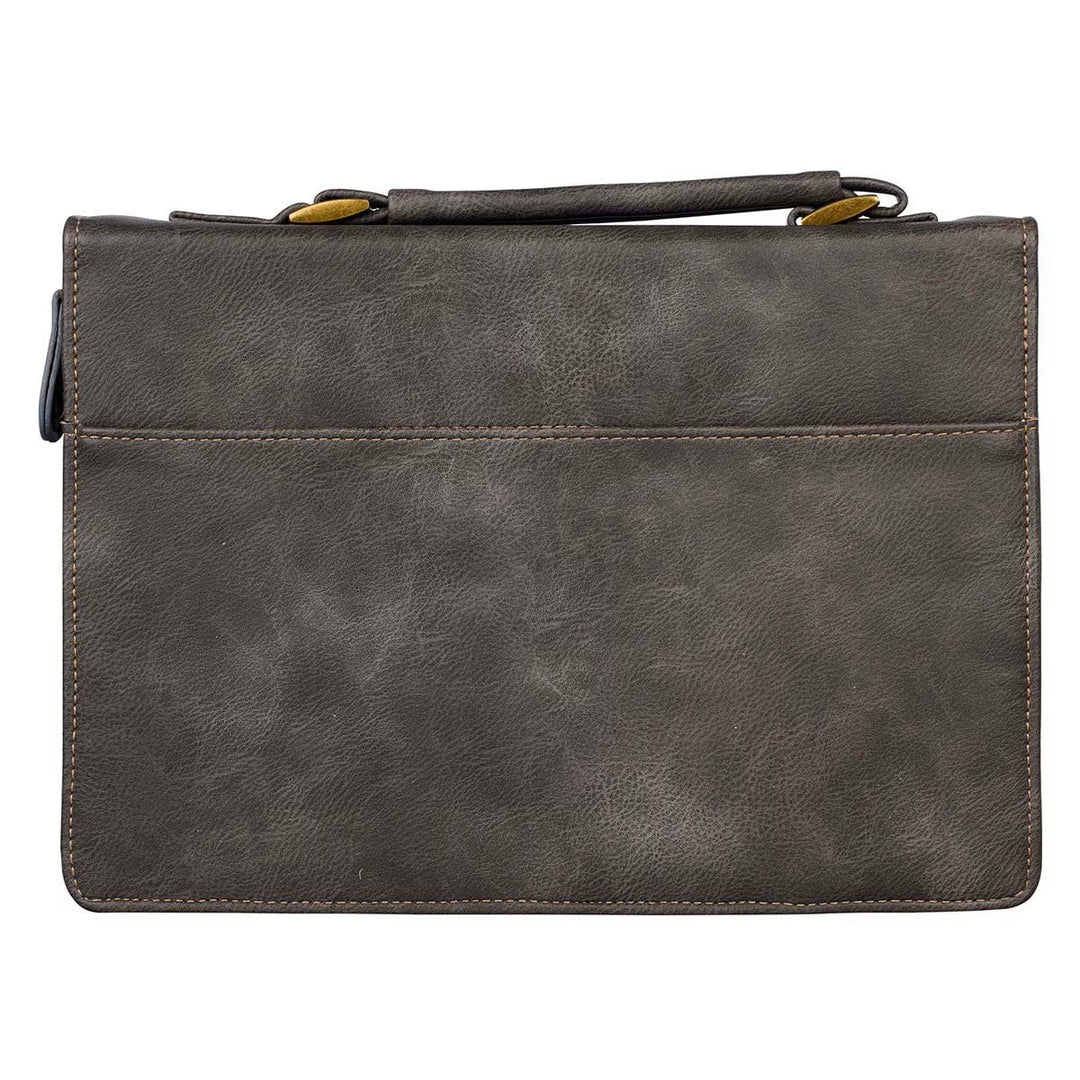 Be Still Majestic Valley Charcoal Faux Leather Classic Bible Cover- Psalm 46:10 - Medium