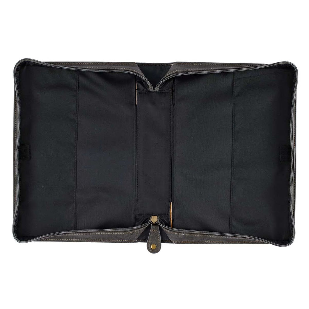 Be Still Majestic Valley Charcoal Faux Leather Classic Bible Cover- Psalm 46:10 - Medium