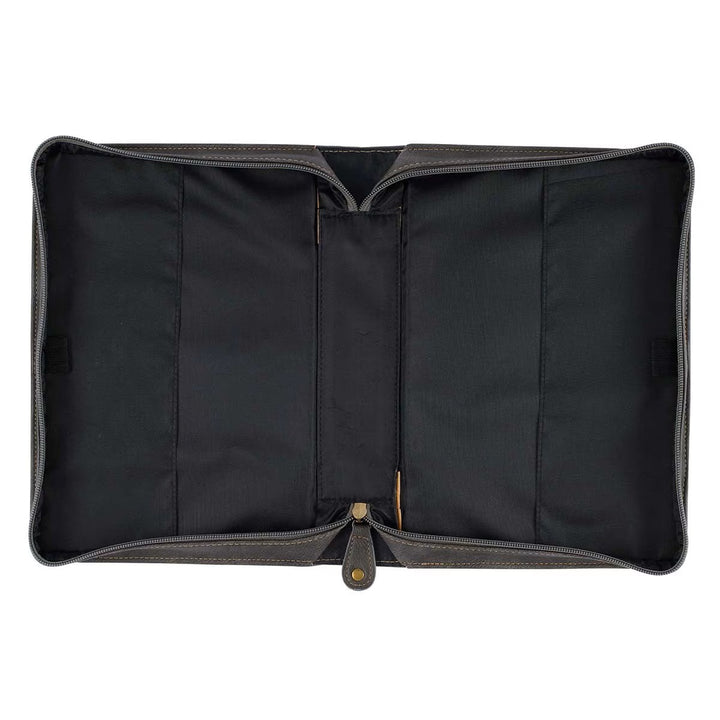 Be Still Majestic Valley Charcoal Faux Leather Classic Bible Cover- Psalm 46:10 - Medium