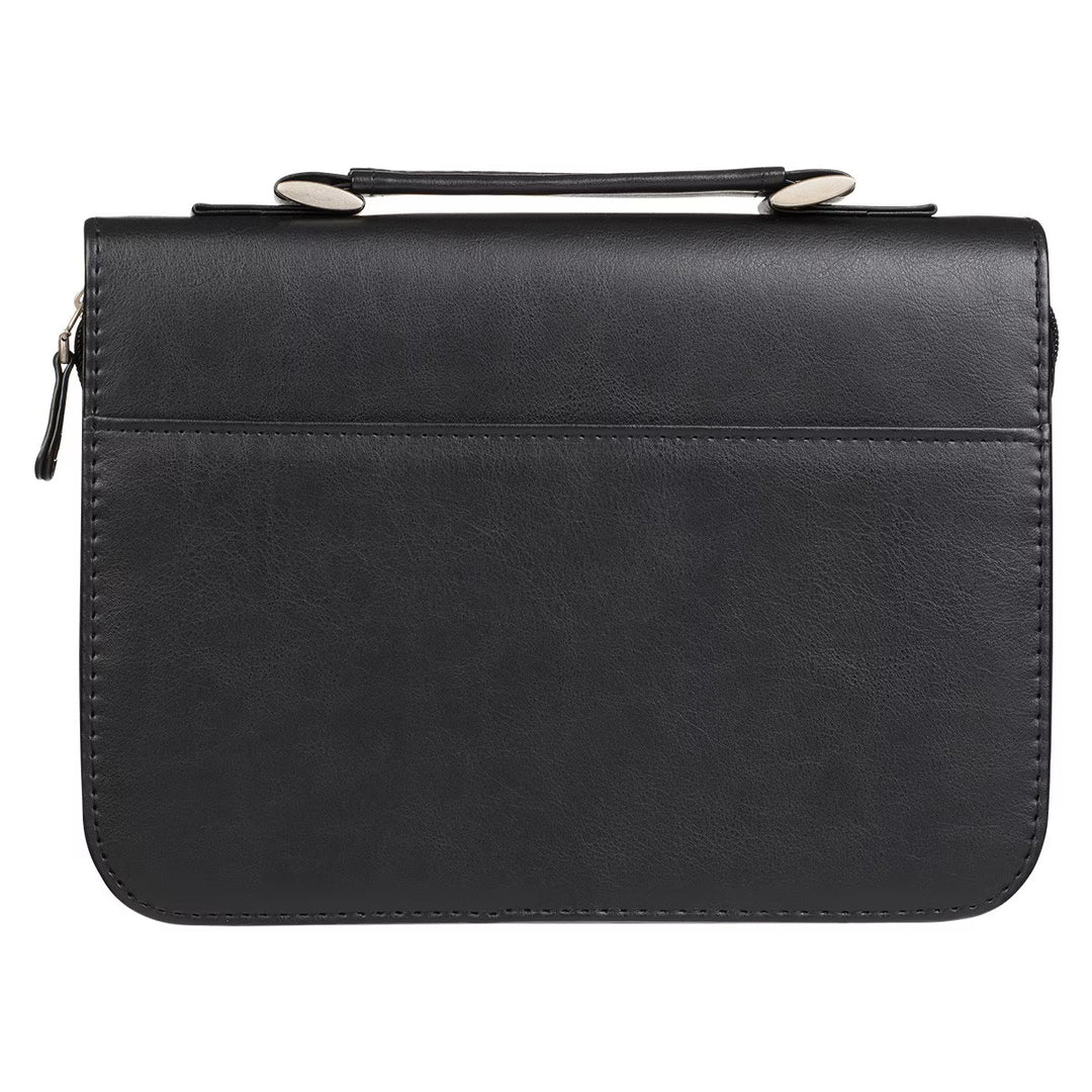 Hope in the LORD Two-tone Black and Gray Faux Leather Classic Bible Cover – Isaiah 40:31