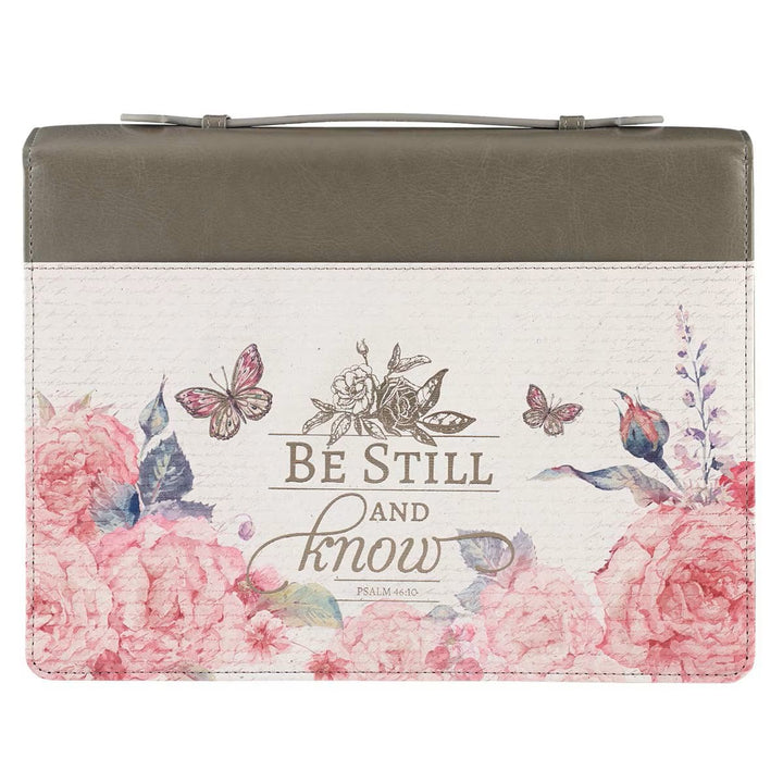 Be Still And Know Faux Leather Bible Cover - Psalm 46:10 (Extra Large)