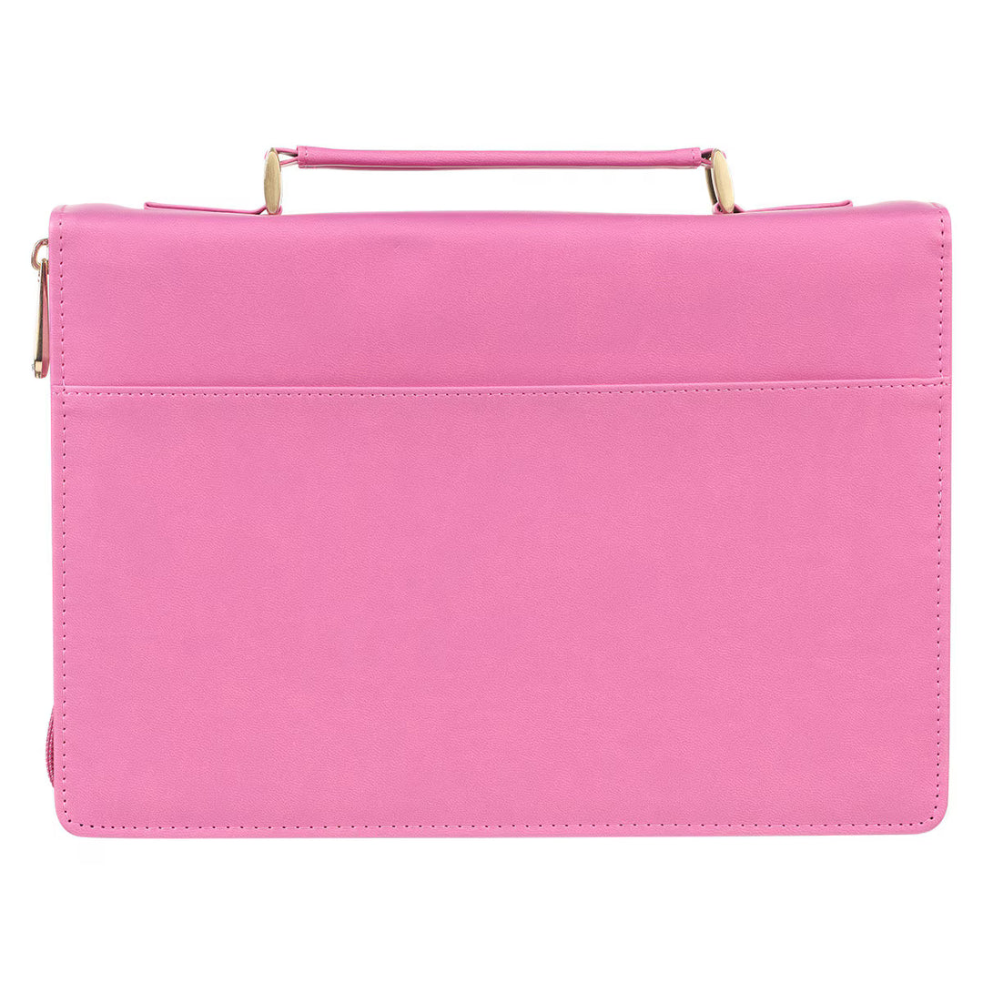 Amazing Grace Flower Field Pink Faux Leather Fashion Bible Cover