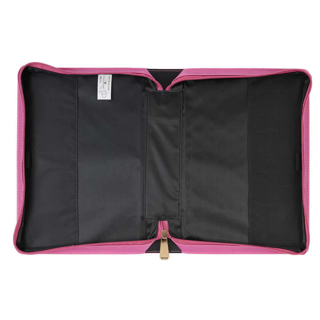 Amazing Grace Flower Field Pink Faux Leather Fashion Bible Cover