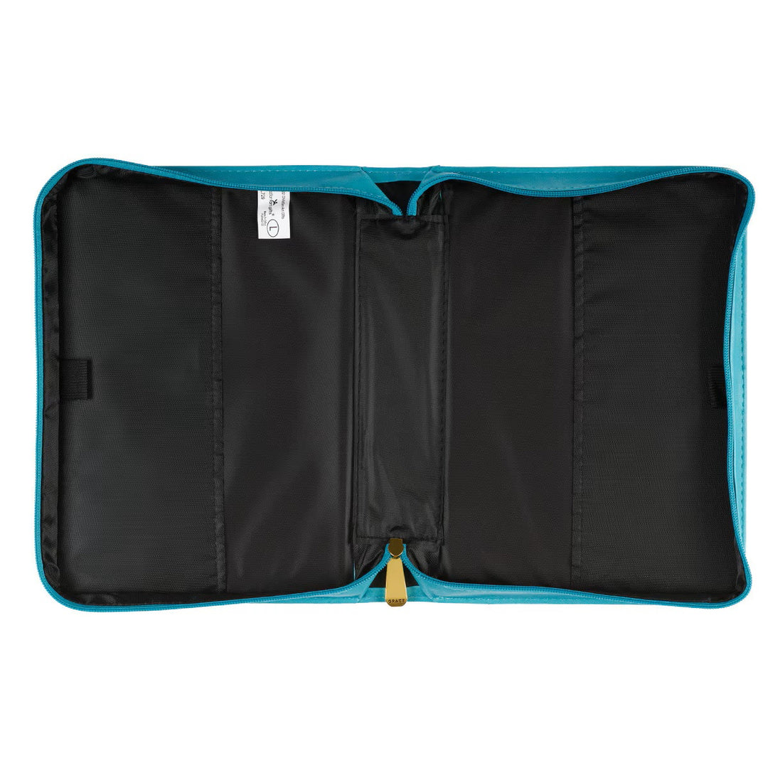 Amazing Grace Floral Teal Faux Leather Fashion Bible Cover