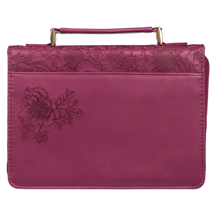 Walk by Faith Ruby Red Faux Leather Fashion Bible Cover (Large) - 2 Corinthians 5:7