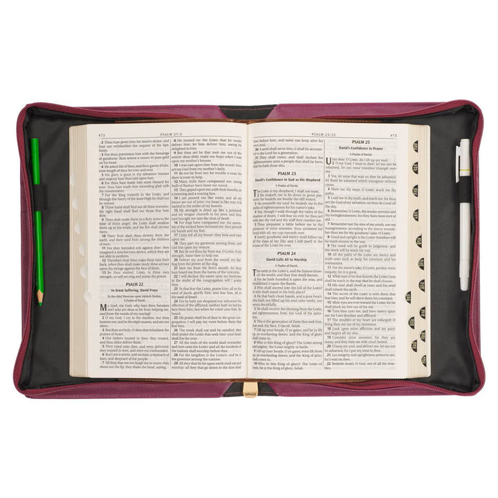 Be Still and Know Pearlescent Plum Fashion Bible Cover - Psalm 46:10